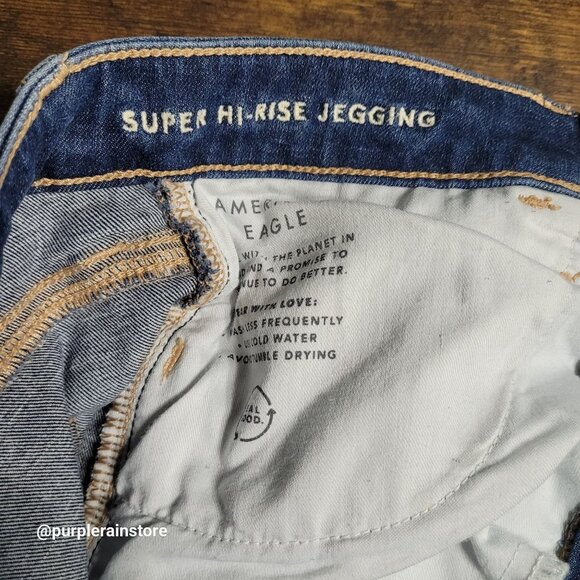 American Eagle Dream Jeans 8 XS Jegging Super Hi Rise Tummy Control Medium Wash - Picture 6 of 14
